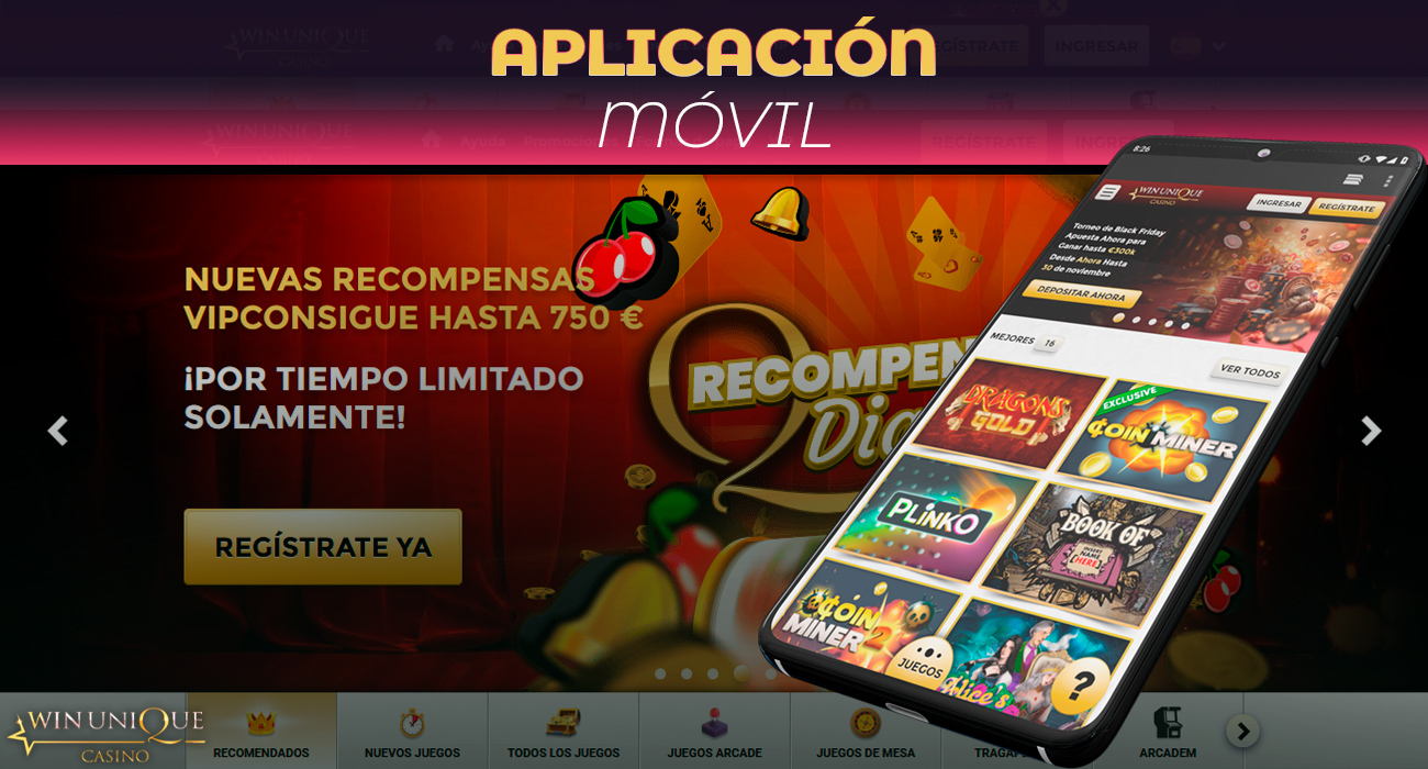 Una lista completa de juegos de casino y tragamonedas está disponible en la aplicación móvil de winuniquecasino.