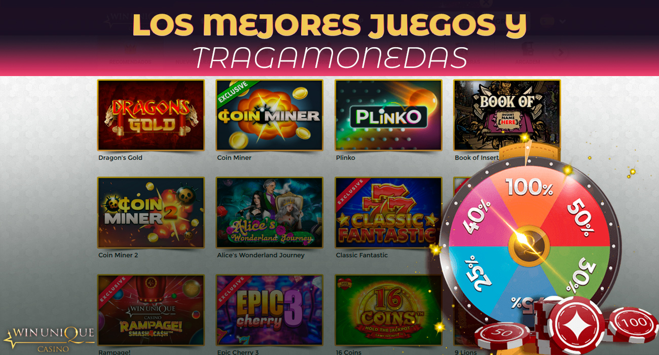 Los mejores juegos y tragamonedas están disponibles únicamente en el sitio web de winuniquecasino.